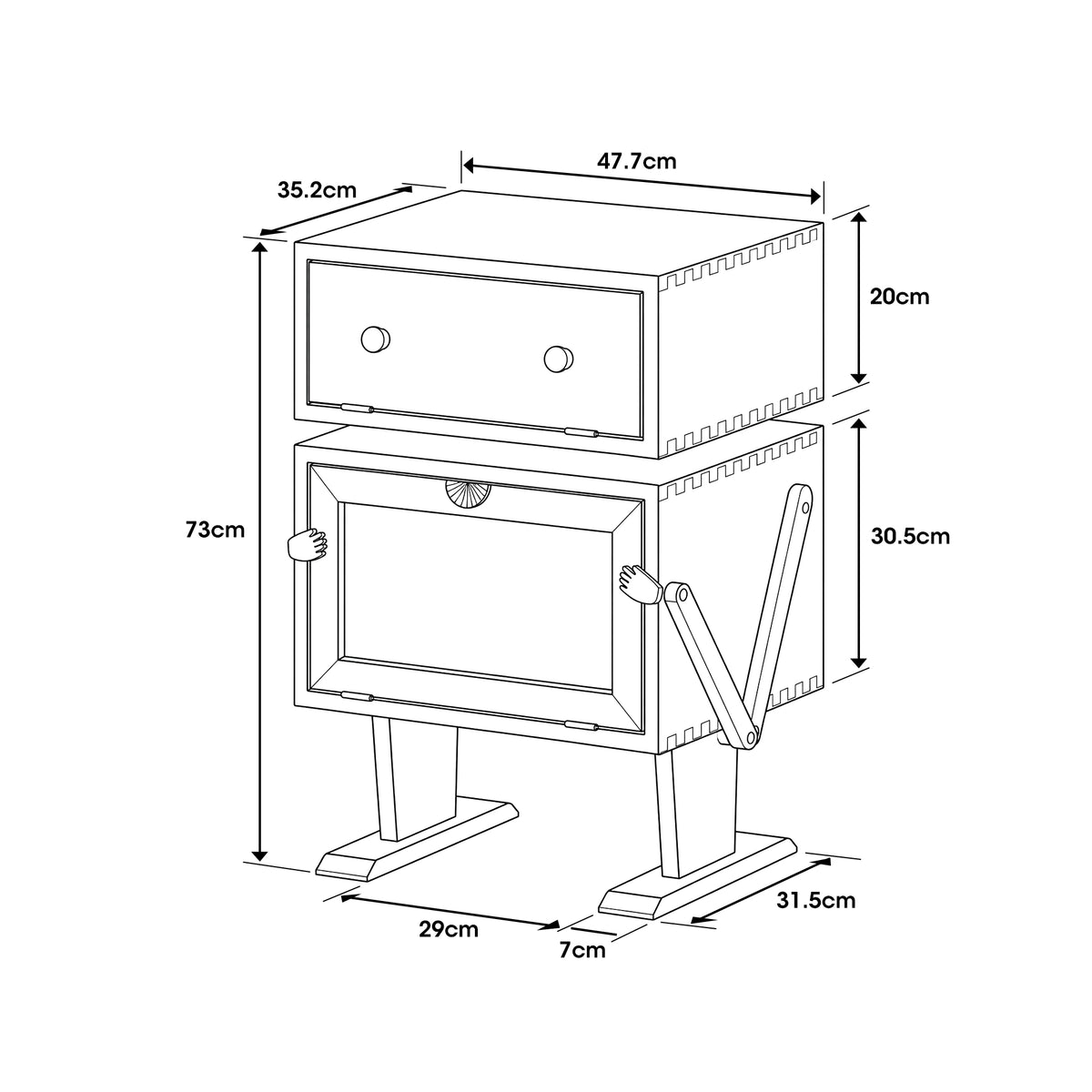 Wooden Robot Cabinet